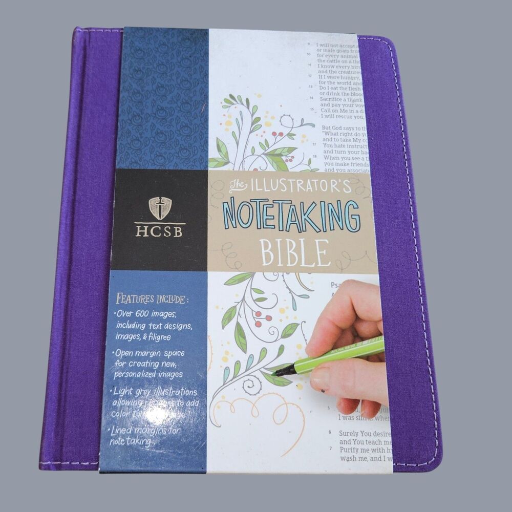 HCSB Illustrator's Notetaking Bible, Purple Linen Holman Bible Publishers 2016